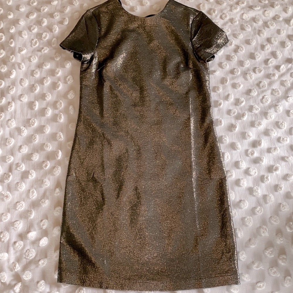 J. McLAUGHLIN shimmery gold dress